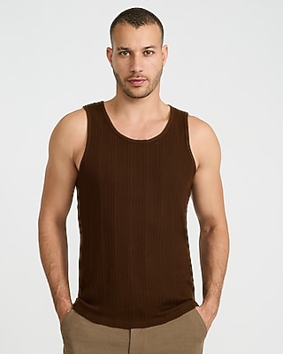 Ribbed Cotton-Blend Crew Neck Tank