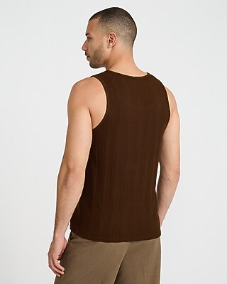 Ribbed Cotton-Blend Crew Neck Tank