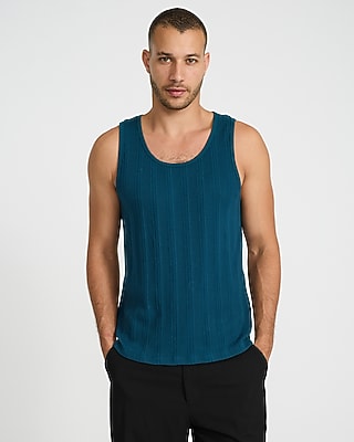 Ribbed Cotton-Blend Crew Neck Tank