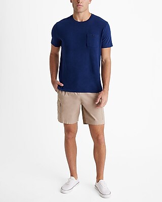 Buttoned Pocket Cotton Slub Crew Neck T-Shirt
