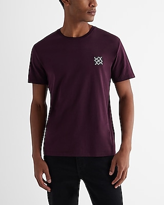 men's white and purple graphic tee