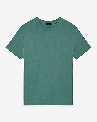 Linen-Blend Crew Neck T-Shirt