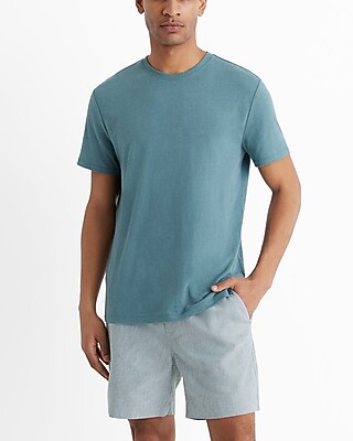 Linen-Blend Crew Neck T-Shirt