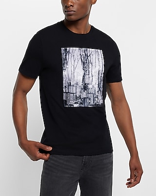 Calvin Klein T-Shirt Men Cityscape Graphic Monogram (Brilliant White)