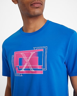 Layered Shape X Logo Graphic Perfect Pima Cotton T-Shirt