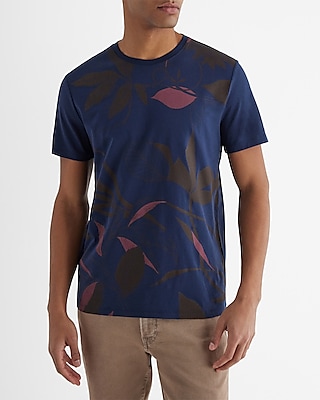 Foliage Print Perfect Pima Cotton T-Shirt Neutral Men's