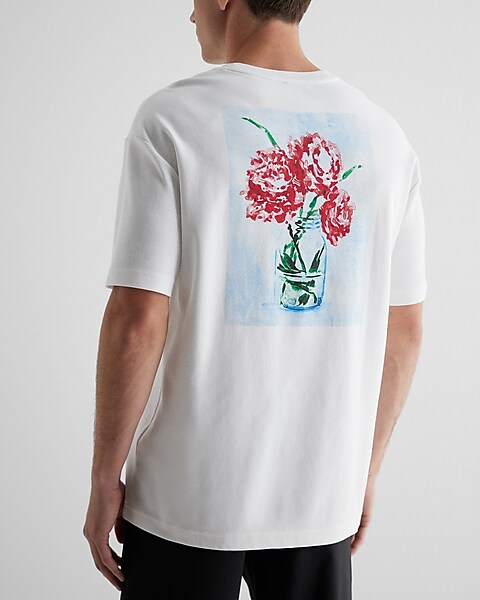 Relaxed Embroidered Floral Graphic T-shirt