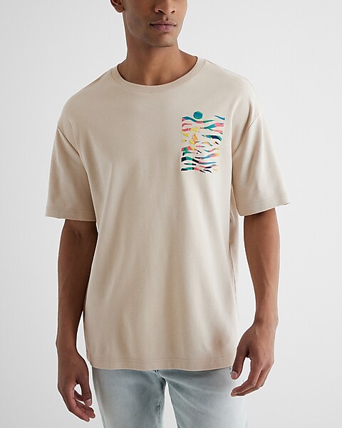 Express Relaxed | T-shirt Embroidered Wave Graphic