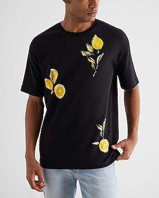 Relaxed Lemon Print T-shirt | Express