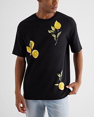 Relaxed Lemon Print T-shirt | Express
