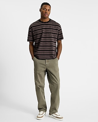 Striped Premium Weight Cropped Loose T-shirt