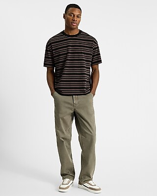 Striped Premium Weight Cropped Loose T-shirt