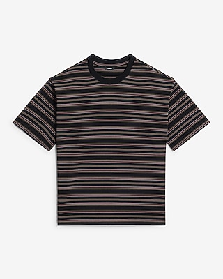 Striped Premium Weight Cropped Loose T-Shirt