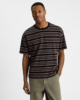 Striped Premium Weight Cropped Loose T-Shirt