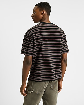Striped Premium Weight Cropped Loose T-Shirt