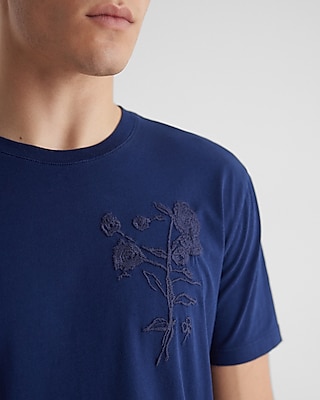 Louis Vuitton: Embroidered LV Flower T-Shirt Size M Men's Navy Blue