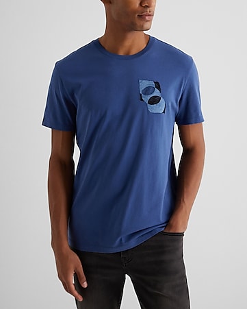 Express Watercolor Graphic T-Shirt Blue Men's XL