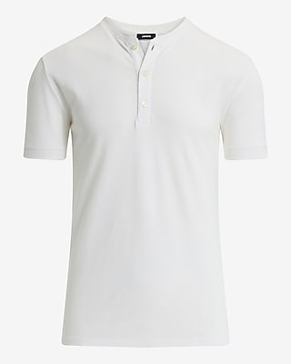 Textured Pique Short Sleeve Henley