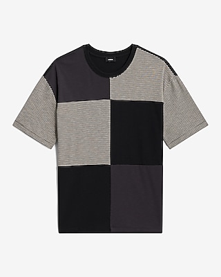 Color Blocked Striped Crew Neck T-Shirt