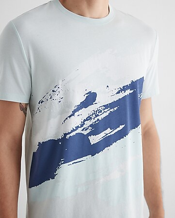 Express Watercolor Graphic T-Shirt Blue Men's XL