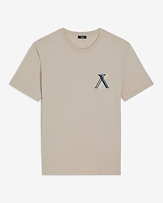 Textured X Logo Graphic Perfect Pima Cotton T-Shirt