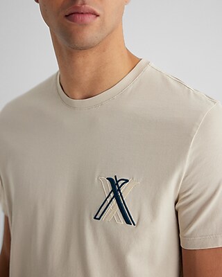 Textured X Logo Graphic Perfect Pima Cotton T-Shirt