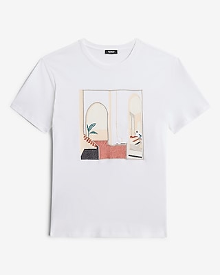 Embroidered Doorway Graphic Perfect Pima Cotton T-Shirt