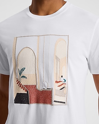 Embroidered Doorway Graphic Perfect Pima Cotton T-Shirt