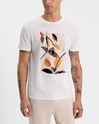 Textured Leaf Graphic Perfect Pima Cotton T-Shirt