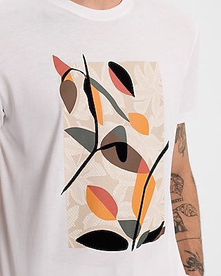 Textured Leaf Graphic Perfect Pima Cotton T-Shirt