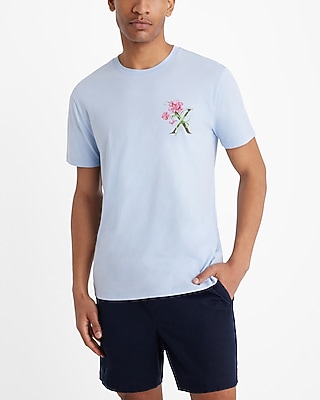 Floral X-Logo Graphic Perfect Pima Cotton T-Shirt