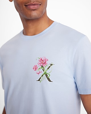 Floral X-Logo Graphic Perfect Pima Cotton T-Shirt