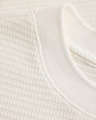 Boxy Textured Crew Neck T-Shirt