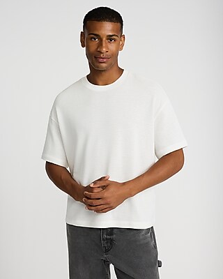 Textured Crew Neck Loose T-Shirt