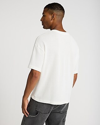 Textured Crew Neck Loose T-Shirt