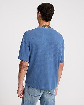 Boxy Textured Crew Neck T-Shirt
