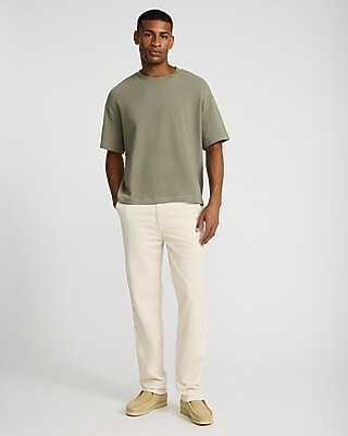 Boxy Textured Crew Neck T-Shirt