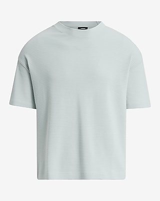 Boxy Textured Crew Neck T-Shirt