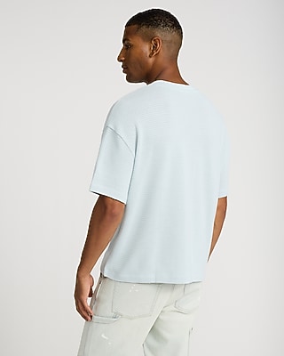 Boxy Textured Crew Neck T-Shirt