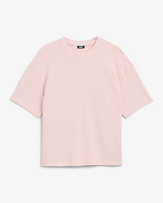 Boxy Textured Crew Neck T-Shirt