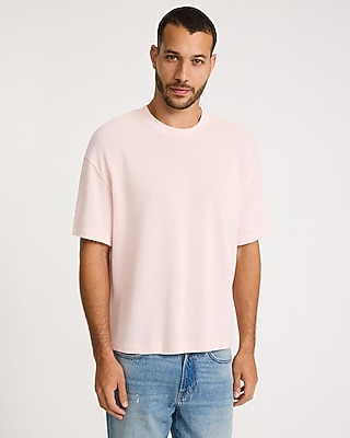 Boxy Textured Crew Neck T-Shirt