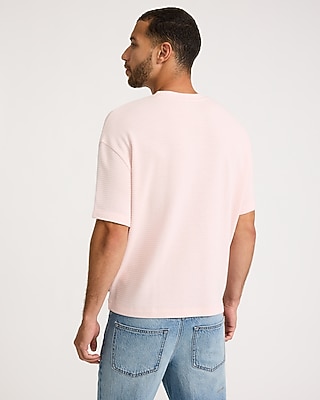Boxy Textured Crew Neck T-Shirt