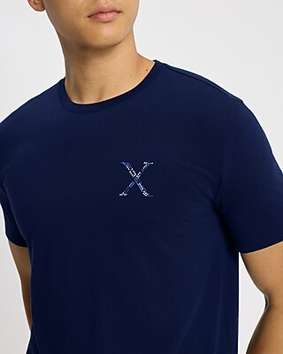 Embroidered X Logo Perfect Pima Cotton T-shirt | Express