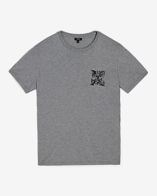 Embroidered Floral X Logo Graphic Perfect Pima Cotton T-Shirt