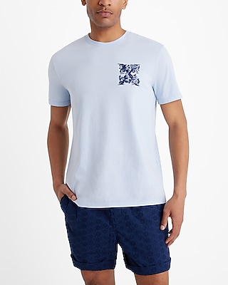 Embroidered Floral X Logo Graphic Perfect Pima Cotton T-shirt