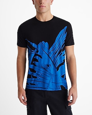 blue leaf graphic perfect pima cotton t-shirt