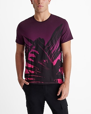dip dyed palm graphic perfect pima cotton t-shirt