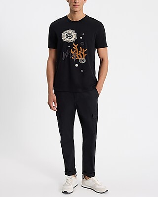 Embroidered Abstract Graphic Perfect Pima Cotton T-Shirt
