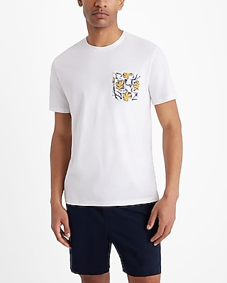 Embroidered Palm Pocket Perfect Pima Cotton T-Shirt