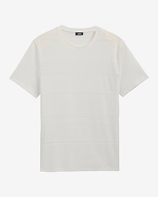 Textured Jacquard Striped Crew Neck T-Shirt